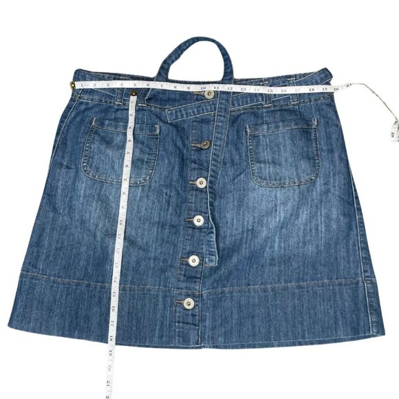 Baccini Women's Denim Button Fly Mini Skirt Coquette Cute Goth Y2k Vintage 16 - Picture 3 of 4